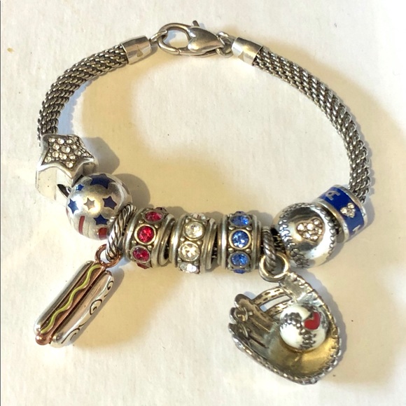 Brighton Glam Spacer bead in Silver with clear round crystals Retired - Picture 6 of 8